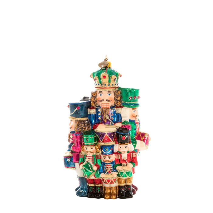 Jay Strongwater 12 Drummers Drumming Glass Ornament