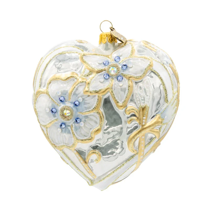 Jay Strongwater Floral Opal Heart Ornament