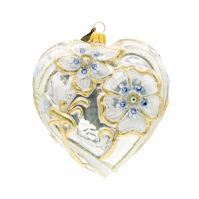 Jay Strongwater Floral Opal Heart Ornament
