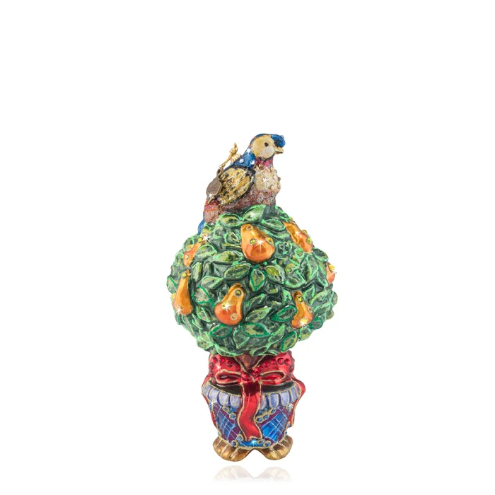 Jay Strongwater Partridge In A Pear Tree Glass Ornament