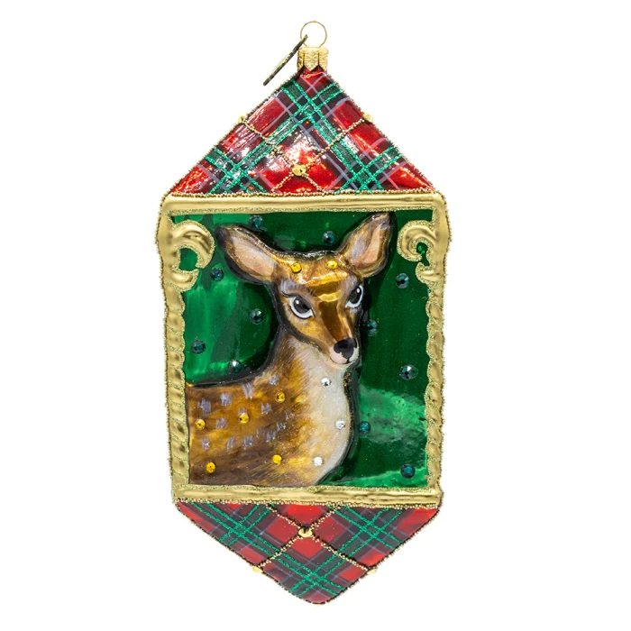Jay Strongwater Plaid Woodland Animal Ornament