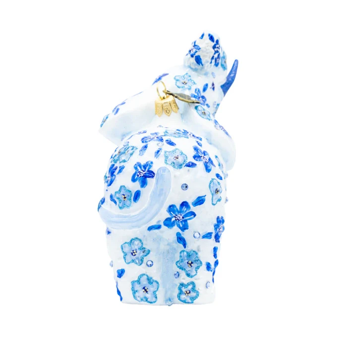 Jay Strongwater Bouquet Elephant Glass Ornament