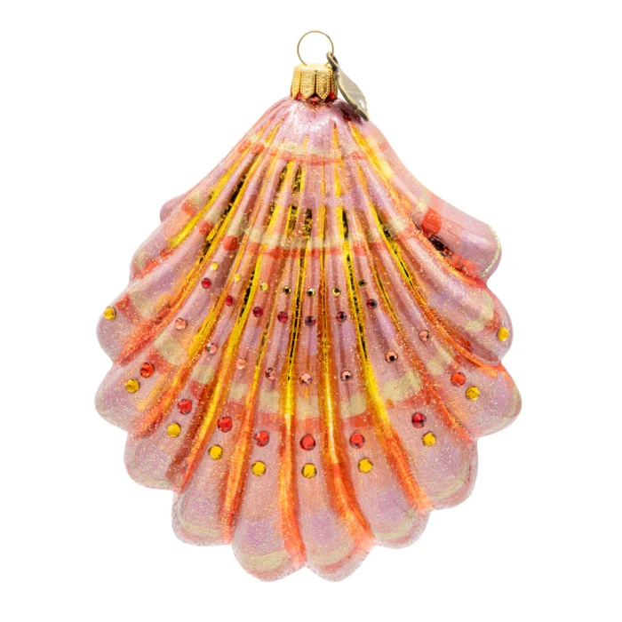 Jay Strongwater Coastal Shell Glass Ornament