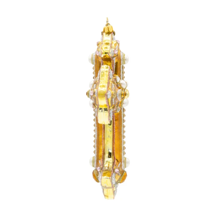 Jay Strongwater Metallic Bejeweled Cross Glass Ornament
