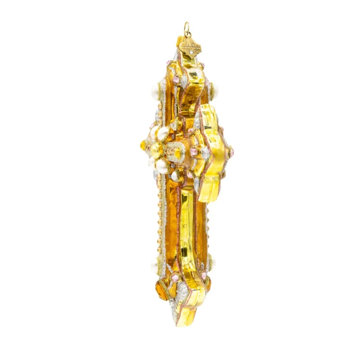 Jay Strongwater Metallic Bejeweled Cross Glass Ornament