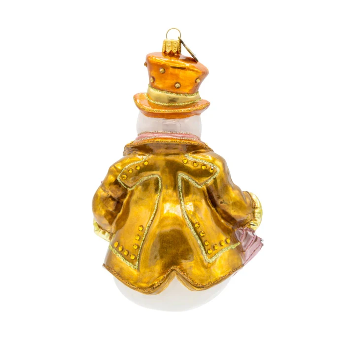 Jay Strongwater Metallic Gentleman Snowman Glass Ornament