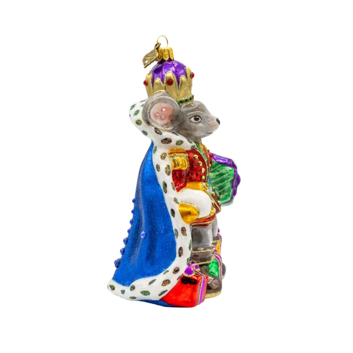 Jay Strongwater Mouse King Glass Ornament