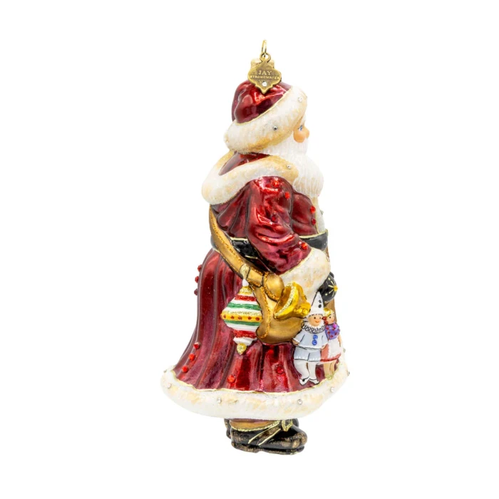 Jay Strongwater Santa's Arm Full Of Gifts Glass Ornament