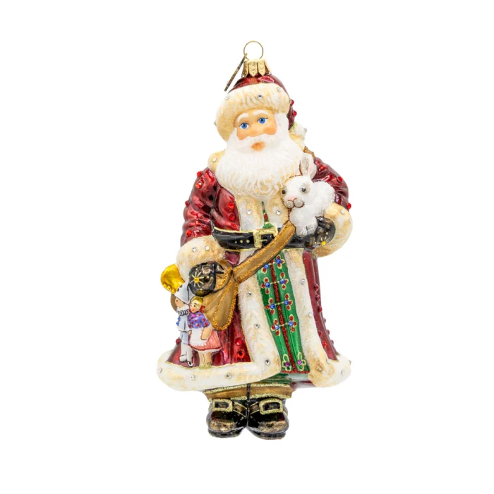 Jay Strongwater Santa's Arm Full Of Gifts Glass Ornament