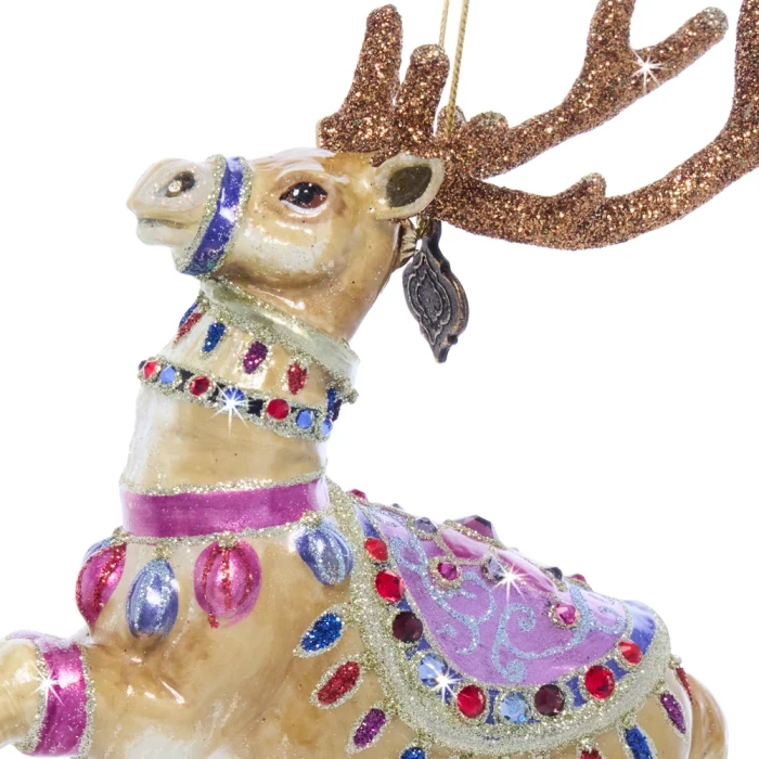 Jay Strongwater Prancer Glass Ornament