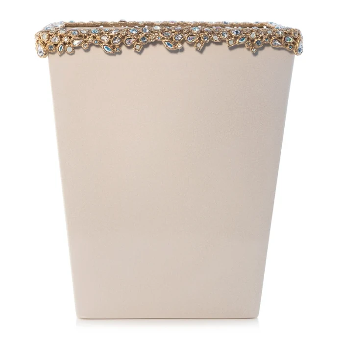 Jay Strongwater Esther Bejeweled Trash Bin - Opal