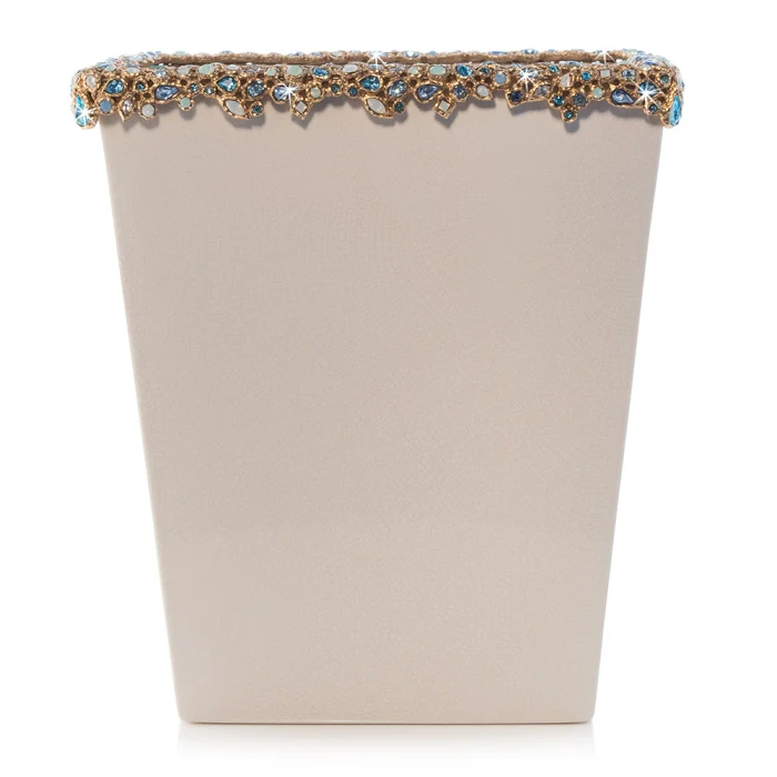 Jay Strongwater Esther Bejeweled Trash Bin - Oceana