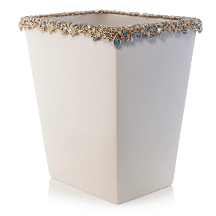 Jay Strongwater Esther Bejeweled Trash Bin - Oceana