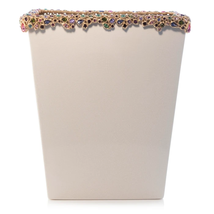 Jay Strongwater Esther Bejeweled Trash Bin - Bouquet