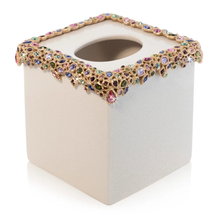 Jay Strongwater Emerson Bejeweled Tissue Box - Bouquet