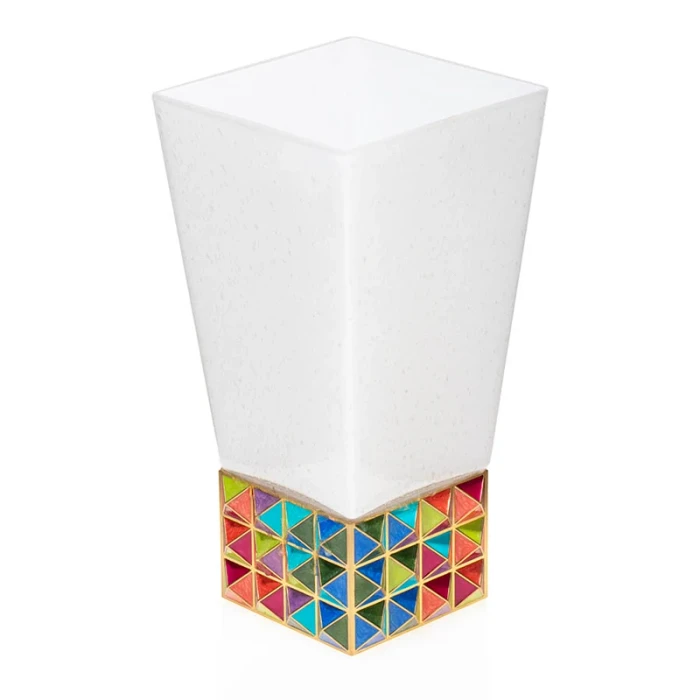 Jay Strongwater Opus Pyramid 10" Vase - Rainbow