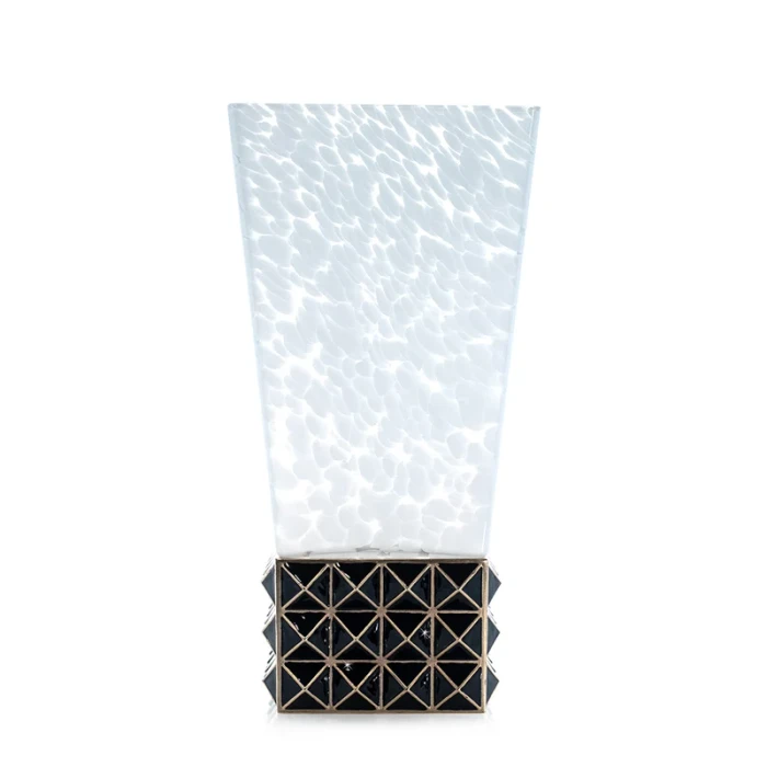 Jay Strongwater Opus Pyramid 10" Vase - Black Onyx
