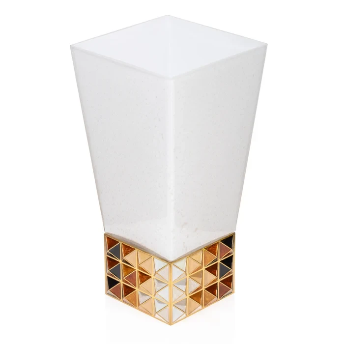 Jay Strongwater Opus Pyramid 10" Vase - Topaz