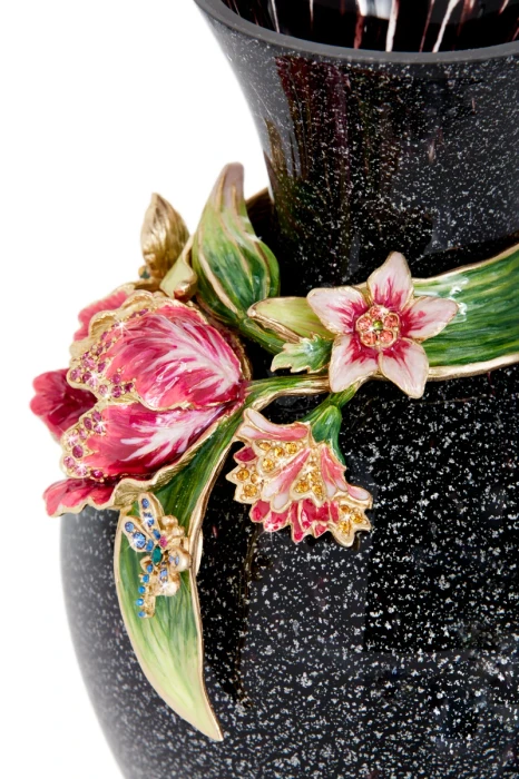 Jay Strongwater Lilia Tulip 9" Vase - Night Bloom