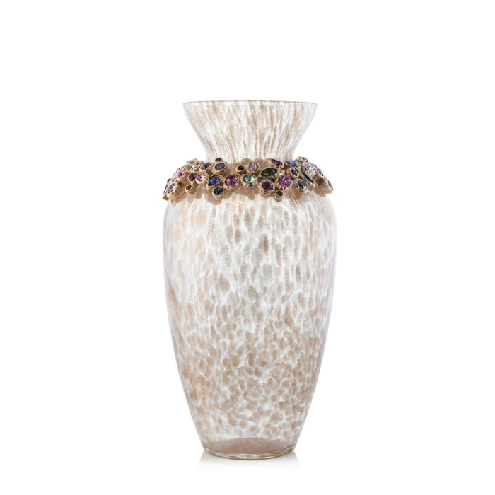 Jay Strongwater Norah Bejeweled 8" Vase - Bouquet