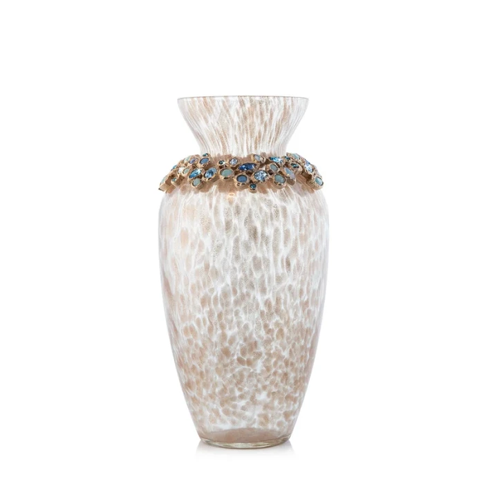 Jay Strongwater Norah Bejeweled 8" Vase - Oceana