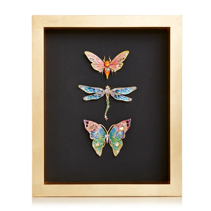 Jay Strongwater Kirby Butterfly Dragonfly Moth Wall Art