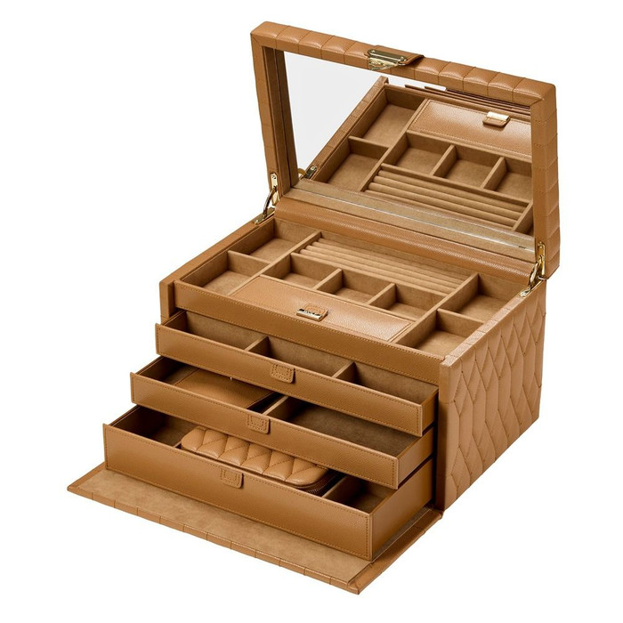 WOLF - Lauren Large Jewelry Box in Caramel