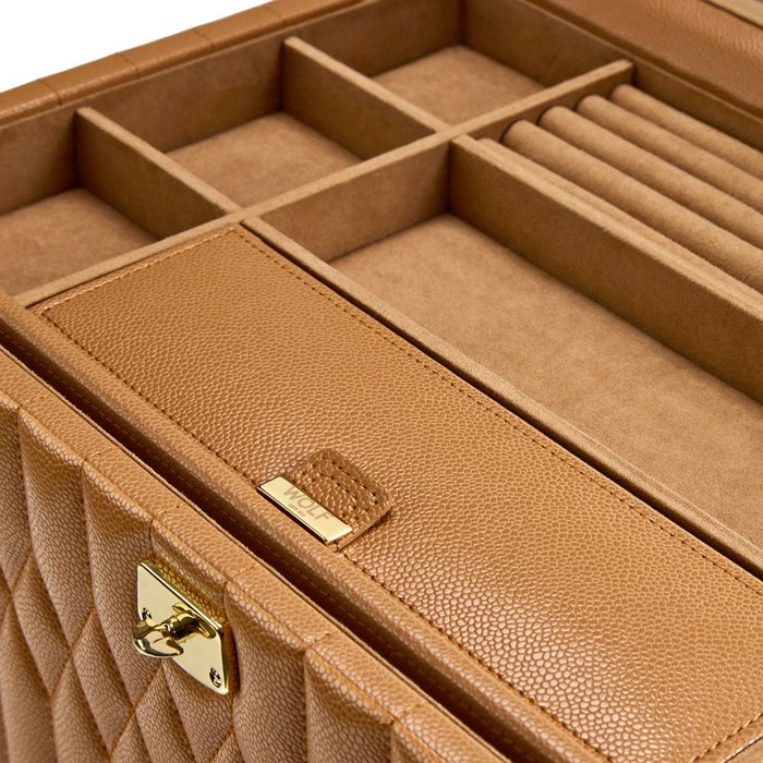 WOLF - Lauren Large Jewelry Box in Caramel