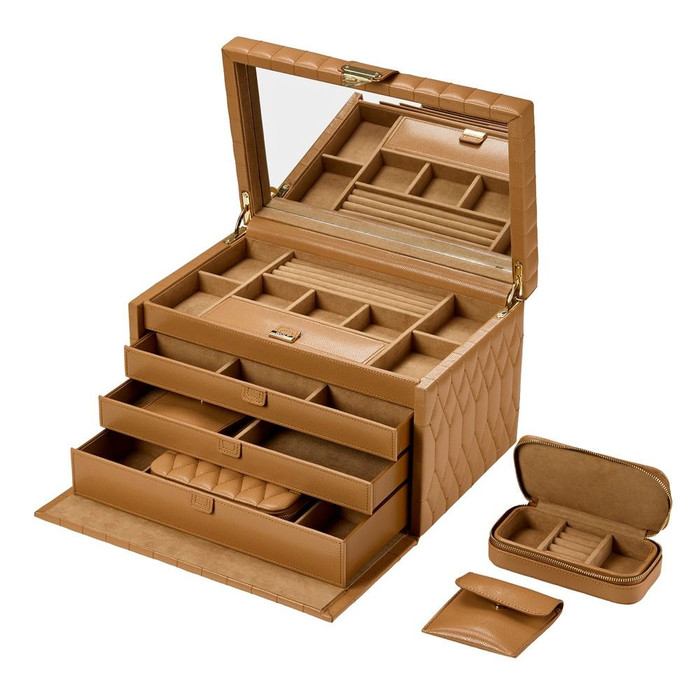 WOLF - Lauren Large Jewelry Box in Caramel