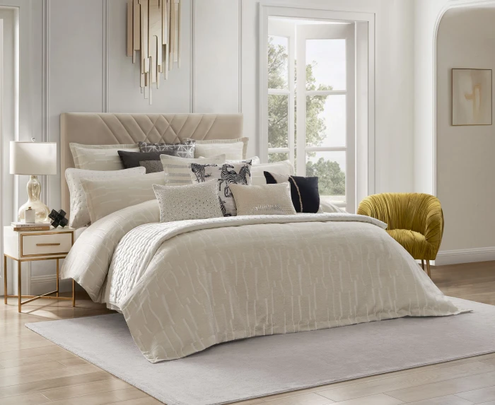 Cloud9 Design Alina Ivory Striped Duvet Set
