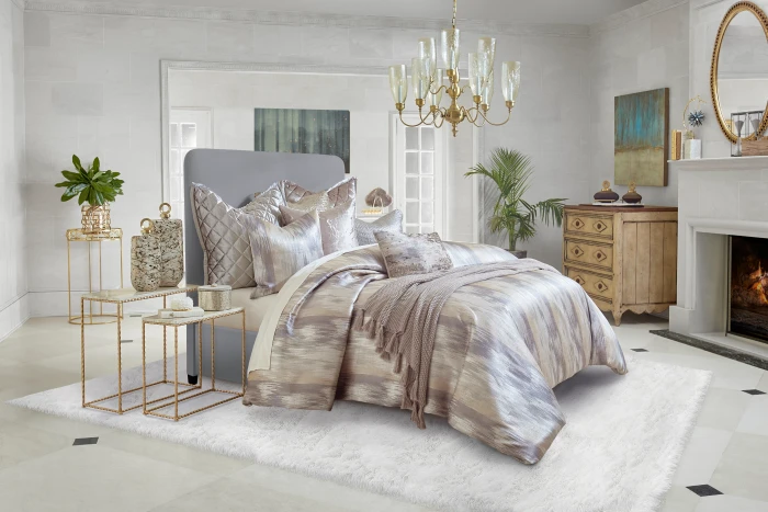 Cloud9 Design Opal Grey and Gold Duvet Set