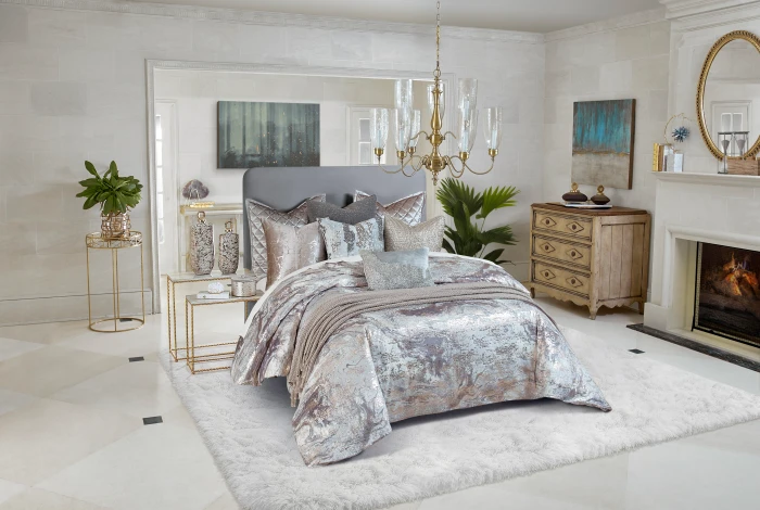 Cloud9 Design Syros Grey and Silver Duvet Set