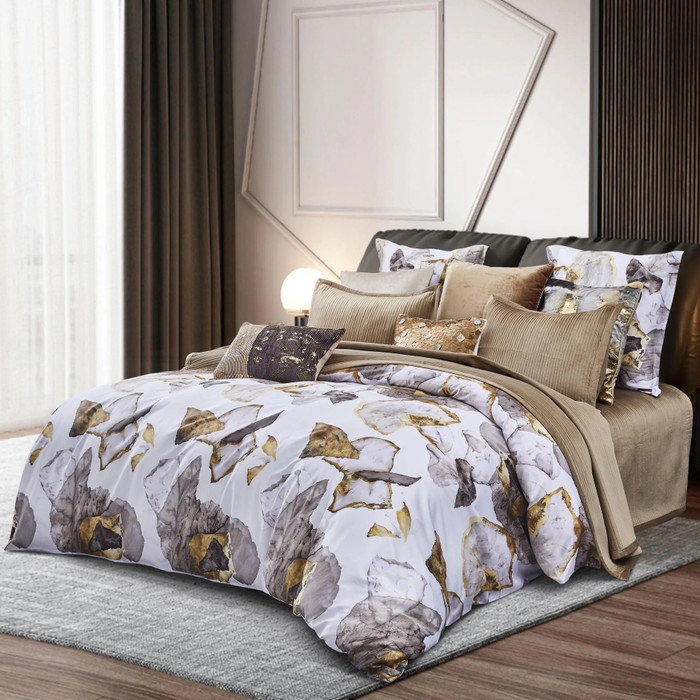 Cloud9 Design Mori Ivory Modern Abstract Duvet Cover