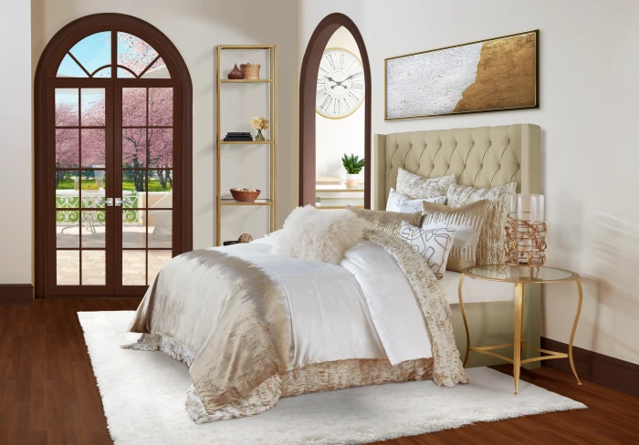 Cloud9 Design Mira Ivory Beige Velvet Duvet Cover