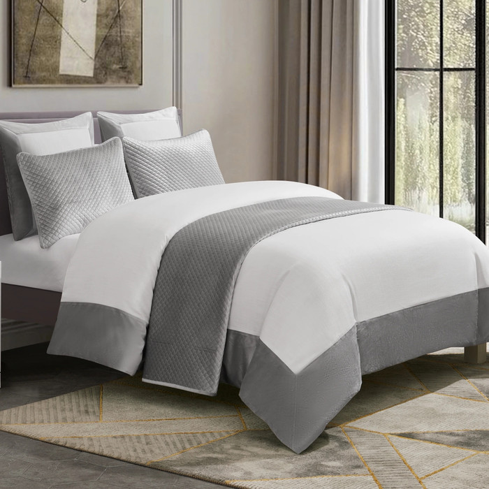 Cloud9 Design Santorini Ivory and Grey Duvet Cover