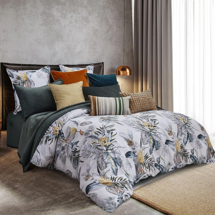 Cloud9 Design Ari Grey Tropical Duvet Cover