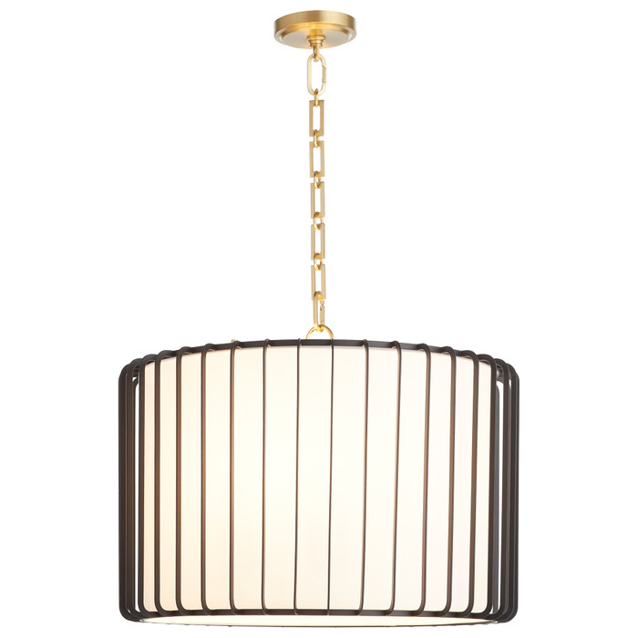Cyan Design Tuxedo Pendant Medium in Black and Aged Brass