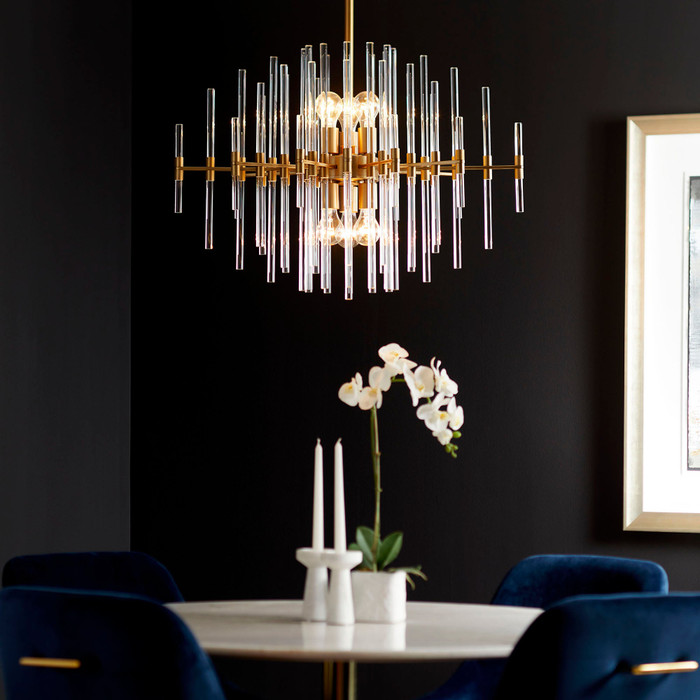 Cyan Design Quebec Pendant Wide in Aged Brass