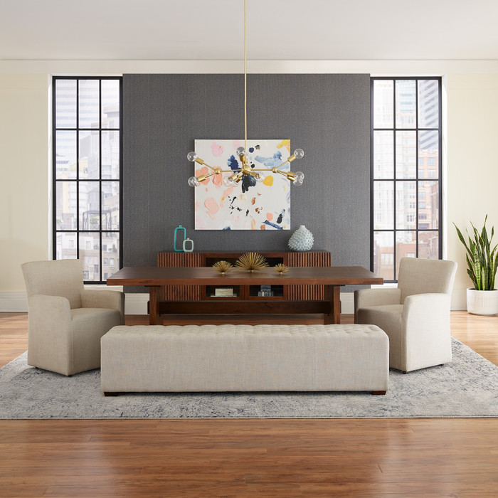 World Interiors - Arabella 79" Bench in Beige Linen
