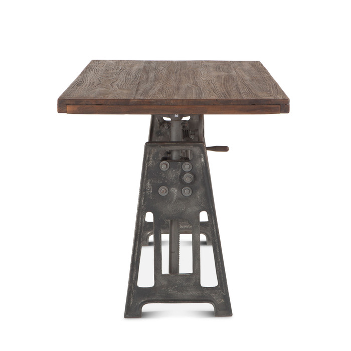 World Interiors - Artezia Adjustable Desk in Gray Weathered Teak Finish