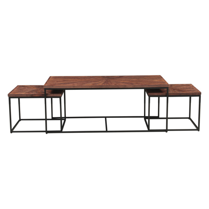 World Interiors - Astoria 47" Nesting Coffee Tables in Sunburst Brownstone