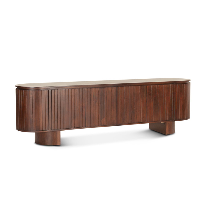 World Interiors - Athens 79" Media Cabinet in Aged Mahogany Finish