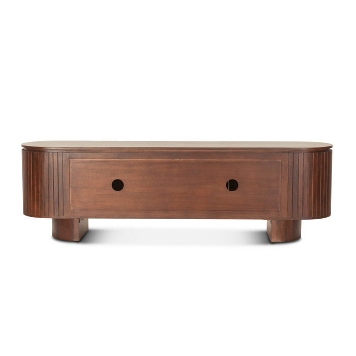 World Interiors - Athens 79" Media Cabinet in Aged Mahogany Finish