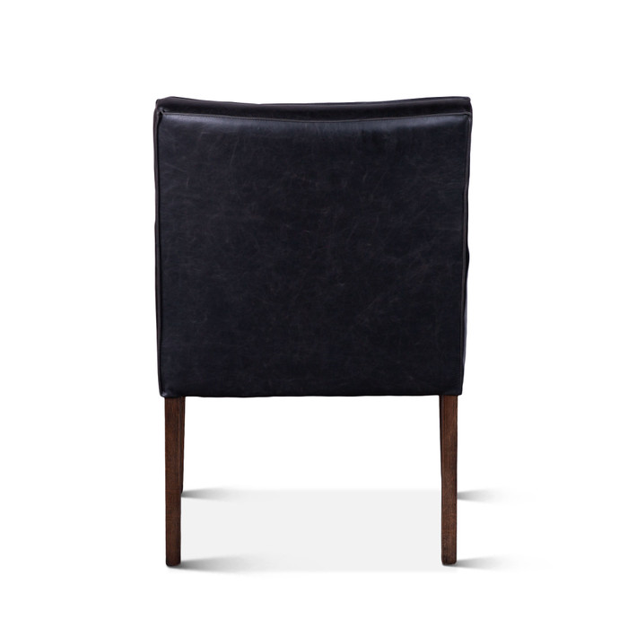 World Interiors - Aven Armchair in Black Leather with Dark Legs