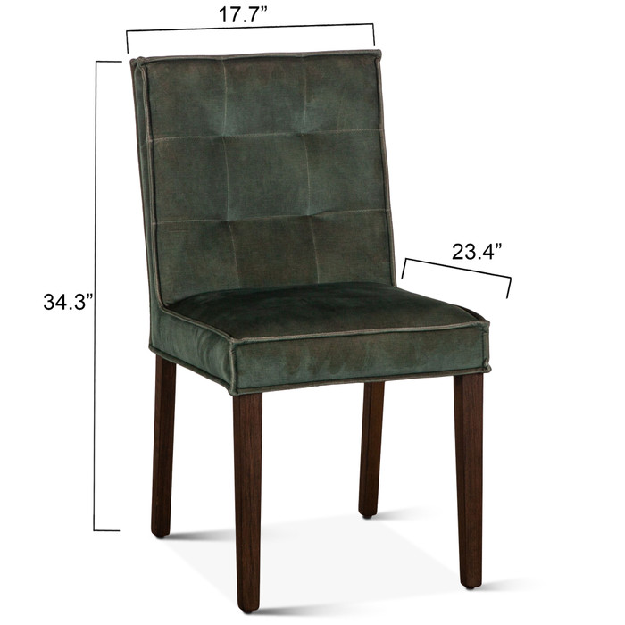 World Interiors - Aven Dining Chair in Green Velvet with Dark Legs