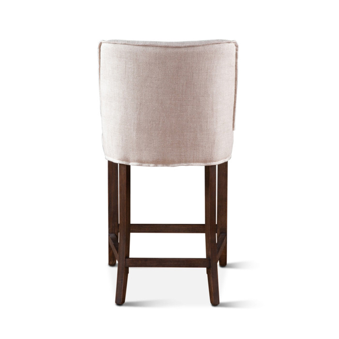 World Interiors - Avery 20" Counter Chair with White Linen and Dark Legs
