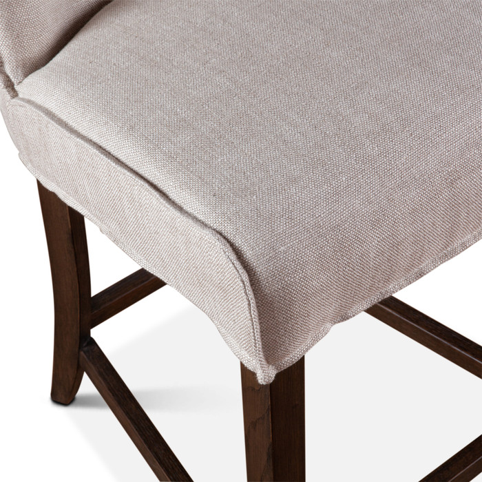 World Interiors - Avery 20" Counter Chair with White Linen and Dark Legs