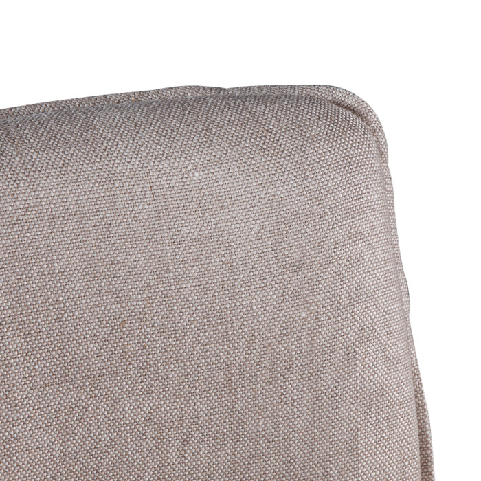 World Interiors - Avery Dining Chair in Off White Linen with Dark Legs
