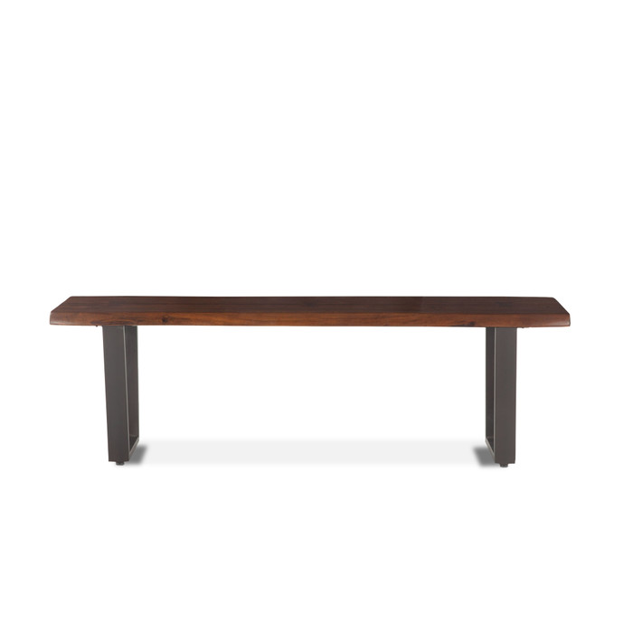 World Interiors - Belfrie 56" Bench in Acacia with Walnut Finish