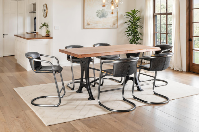 World Interiors - Blayne 72" Gathering Table in Live Edge Acacia with Walnut Finish